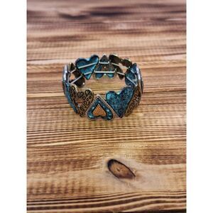 Metal‎ Heart Love Elastic Stretch Bracelet